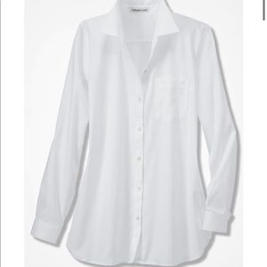 Brand New Coldwater Creek Anytime No Iron Tunic Top Blouse Shirt Plus 3X White